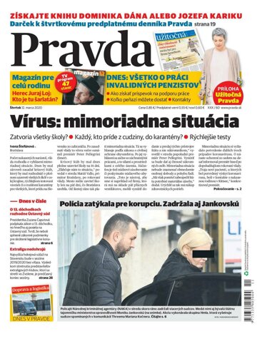 Obálka e-magazínu Pravda 12. 3. 2020