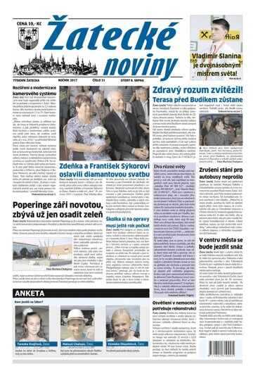 Obálka e-magazínu Žatecké noviny 31/2017