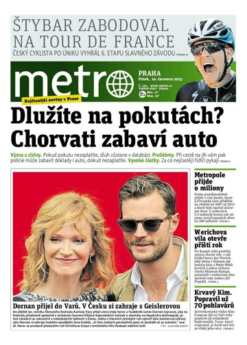 Obálka e-magazínu deník METRO 10.7.2015