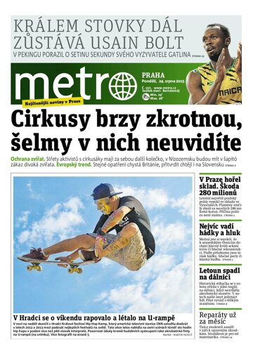 Obálka e-magazínu deník METRO 24.8.2015