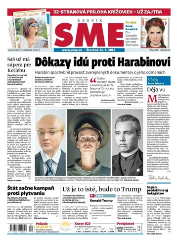 Obálka e-magazínu SME 21.7.2016