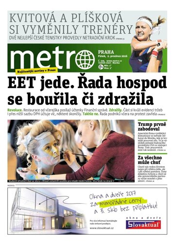 Obálka e-magazínu deník METRO 2.12.2016