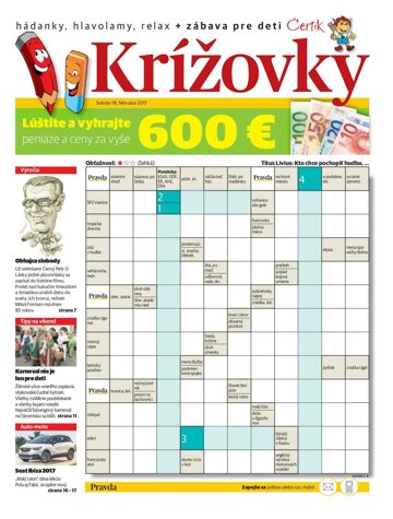 Obálka e-magazínu Krížovky 18. 2. 2017