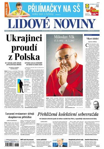 Obálka e-magazínu Lidové noviny 20.3.2017