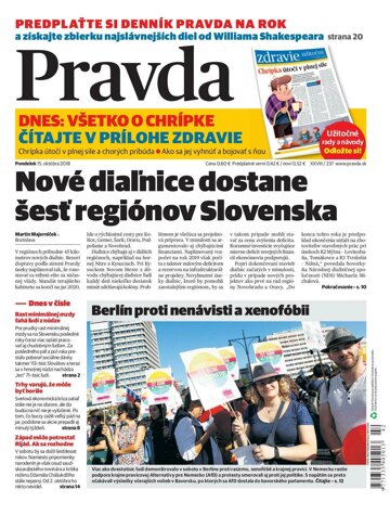 Obálka e-magazínu Pravda 15. 10. 2018