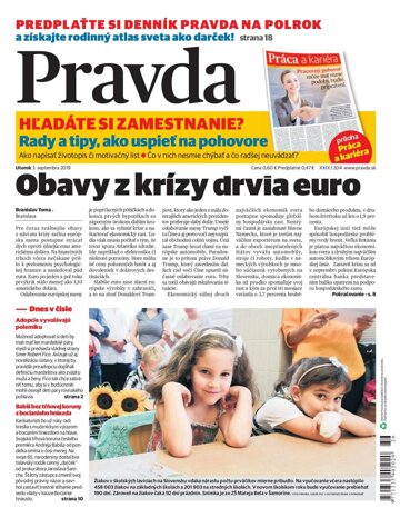 Obálka e-magazínu Pravda 3. 9. 2019