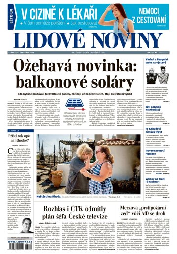 Obálka e-magazínu Lidové noviny 26.7.2023