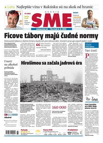 Obálka e-magazínu SME 6.8.2015