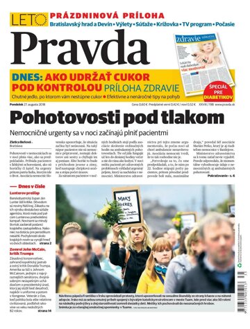 Obálka e-magazínu Pravda 27. 8. 2018