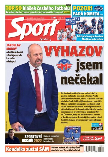 Obálka e-magazínu Sport 27.12.2022