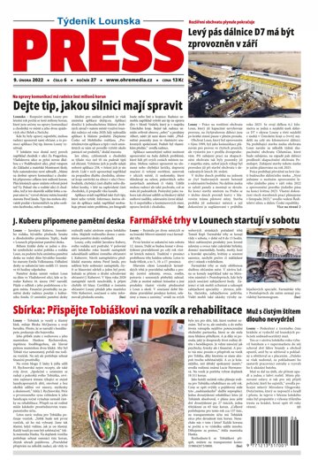 Obálka e-magazínu Lounský press 6/2022