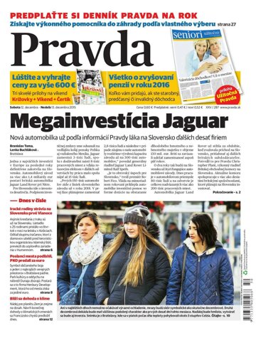 Obálka e-magazínu Pravda enník 12. 12. 2015