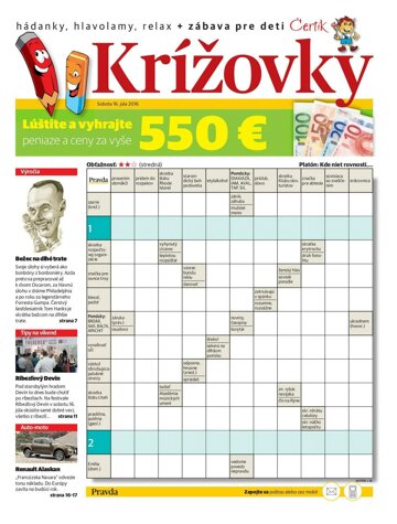 Obálka e-magazínu Krížovky 16.7.2016