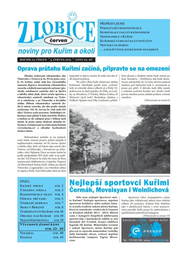 Obálka e-magazínu Zlobice – noviny pro Kuřim a okolí 6/2015