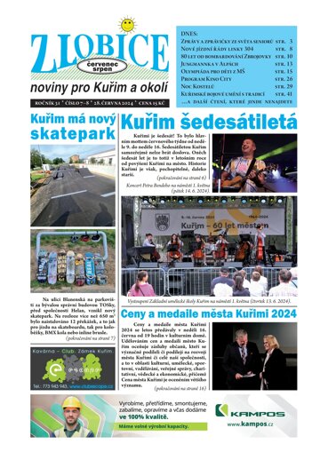 Obálka e-magazínu Zlobice – noviny pro Kuřim a okolí 7-8/2024