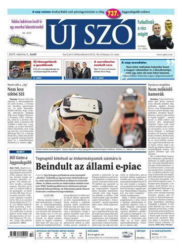 Obálka e-magazínu Új Szó 3.3.2015