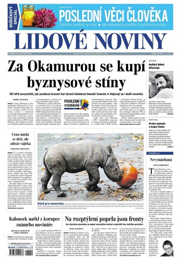 Obálka e-magazínu Lidové noviny 26.10.2017