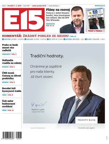 Obálka e-magazínu E15 4.3.2019