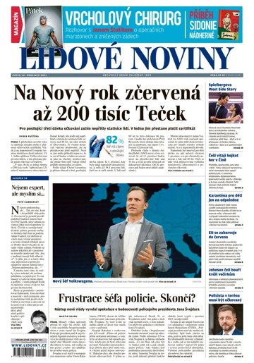 Obálka e-magazínu Lidové noviny 10.12.2021