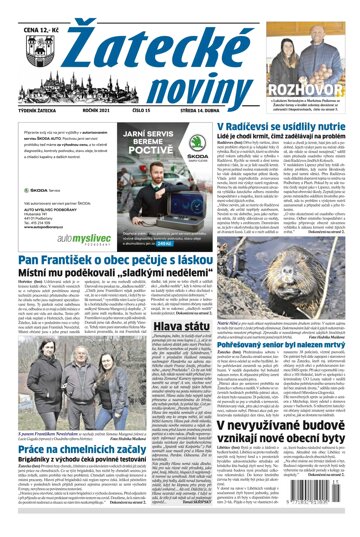 Obálka e-magazínu Žatecké noviny 15/2021