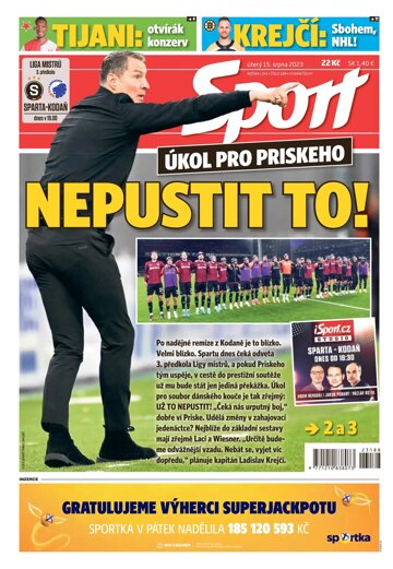 Obálka e-magazínu Sport 15.8.2023