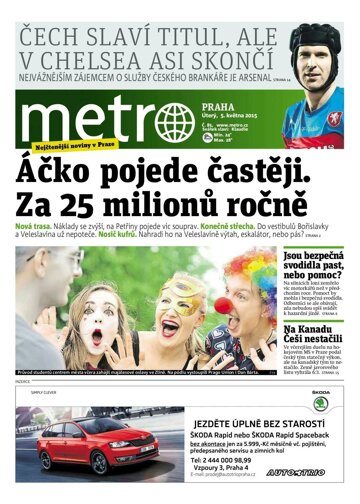 Obálka e-magazínu deník METRO 5.5.2015