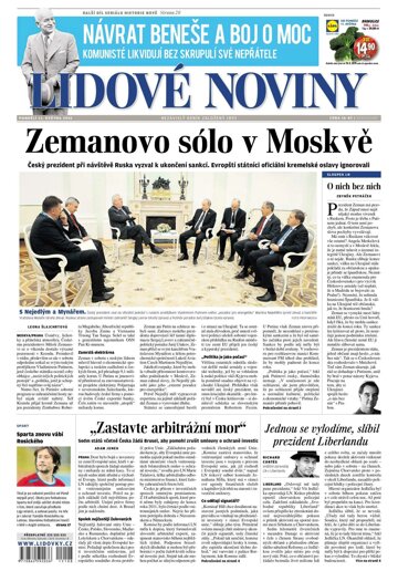 Obálka e-magazínu Lidové noviny 11.5.2015