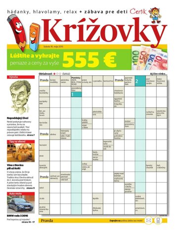 Obálka e-magazínu Krížovky 16. 5. 2015