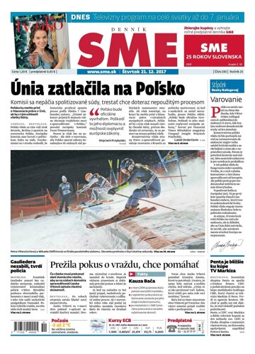 Obálka e-magazínu SME 21.12.2017