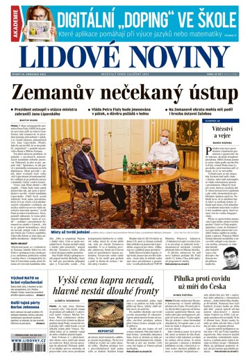 Obálka e-magazínu Lidové noviny 14.12.2021