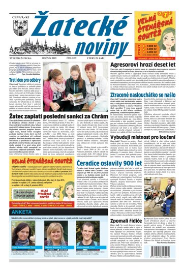 Obálka e-magazínu Žatecké noviny 39/2015