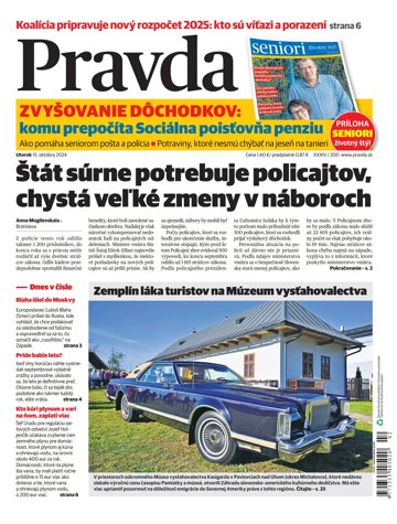 Obálka e-magazínu Pravda 15. 10. 2024