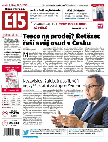 Obálka e-magazínu E15 31.3.2015