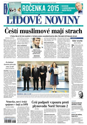 Obálka e-magazínu Lidové noviny 11.12.2015