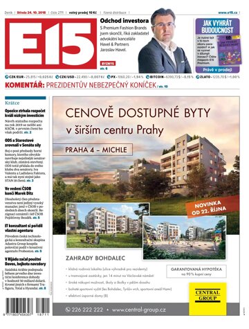 Obálka e-magazínu E15 24.10.2018