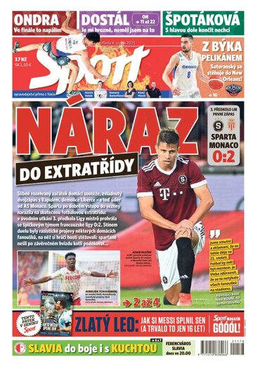 Obálka e-magazínu Sport 4.8.2021