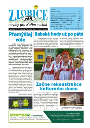 Obálka e-magazínu Zlobice – noviny pro Kuřim a okolí 9/2017