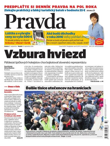 Obálka e-magazínu Pravda 12. 9. 2015