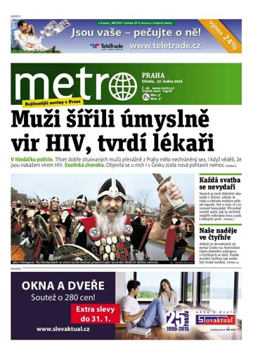 Obálka e-magazínu deník METRO 27.1.2016