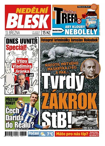 Obálka e-magazínu Nedělní Blesk 13.3.2016