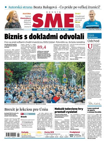 Obálka e-magazínu SME 28.6.2016