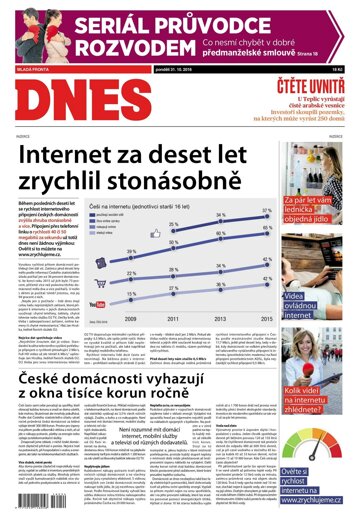 Obálka e-magazínu MF Dnes 31.10.2016