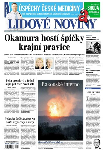 Obálka e-magazínu Lidové noviny 13.12.2017