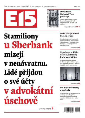 Obálka e-magazínu E15 16.3.2022