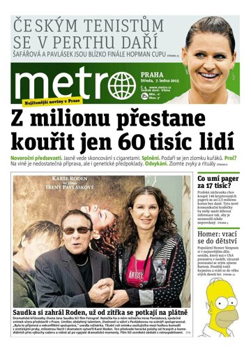 Obálka e-magazínu deník METRO 7.1.2015