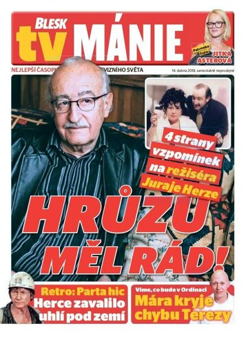 Obálka e-magazínu Blesk Tv manie 14.4.2018