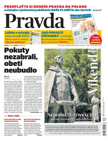 Obálka e-magazínu Pravda 27. 7. 2019