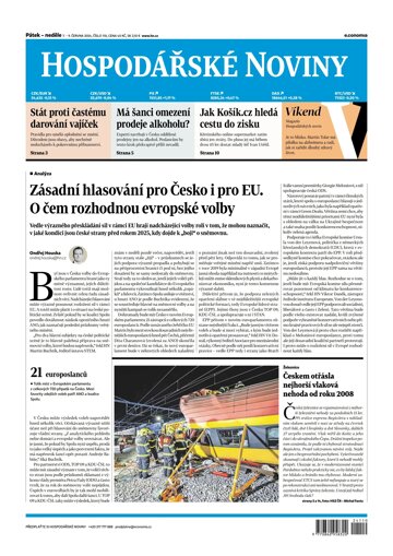 Obálka e-magazínu Hospodářské noviny 110 - 7.6.2024