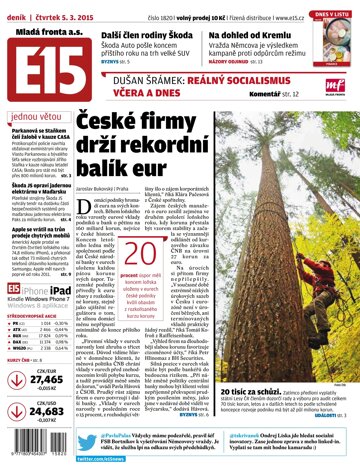 Obálka e-magazínu E15 5.3.2015