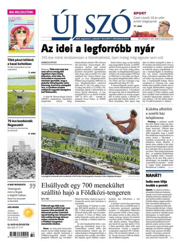 Obálka e-magazínu Új Szó 6.8.2015